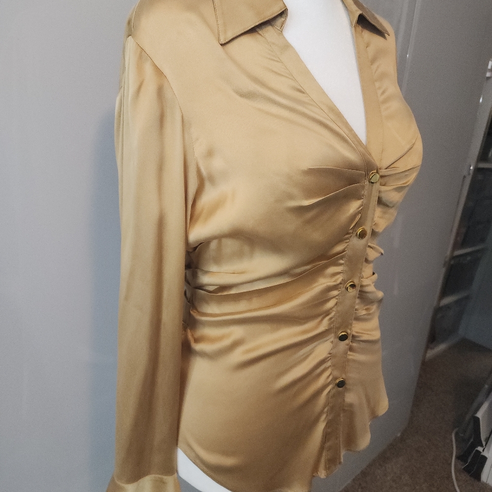 Satin Button Down Top - image 3